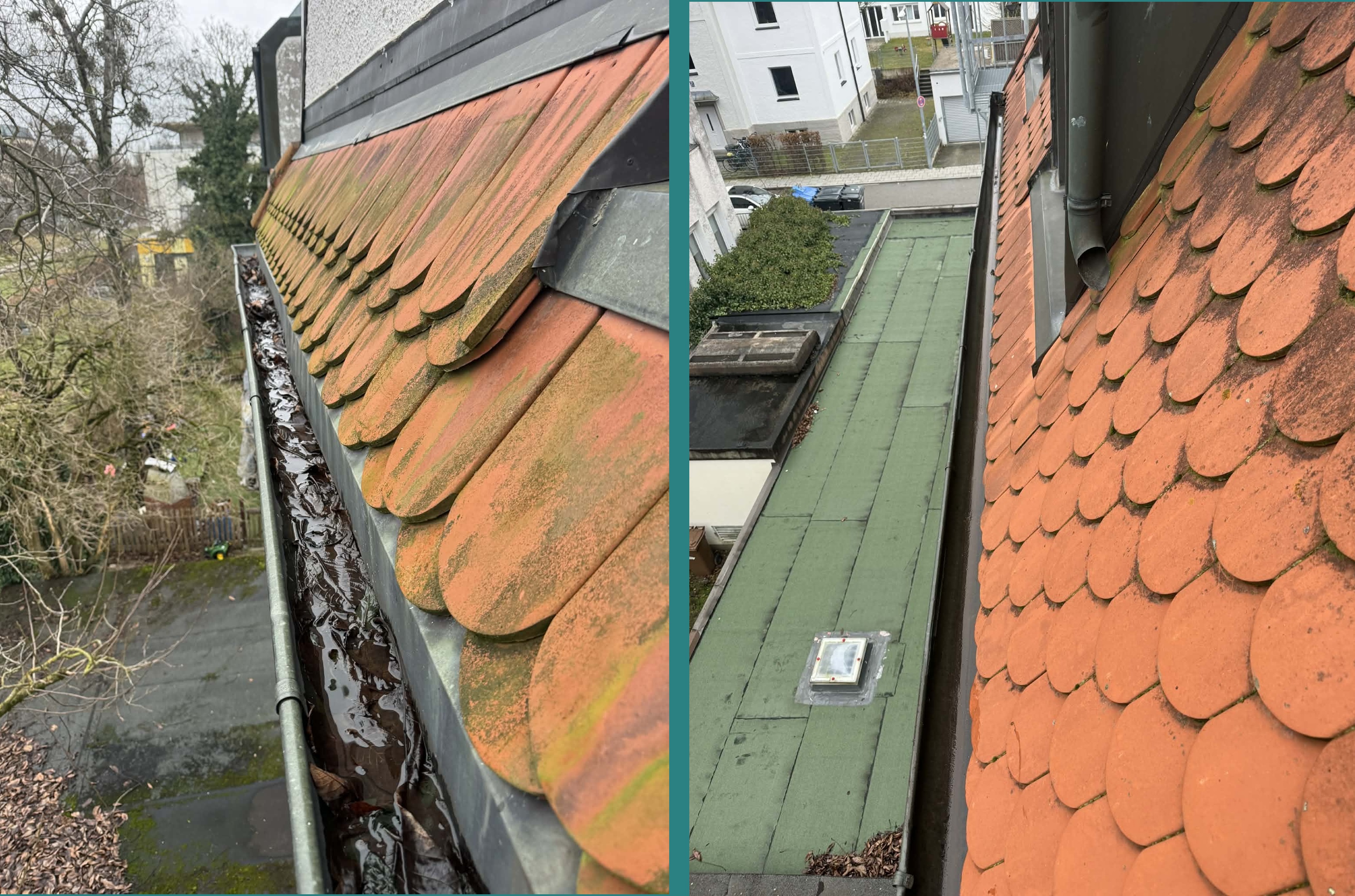 Dachrinnenreinigung München – Vorher Nachher Ergebnis 3